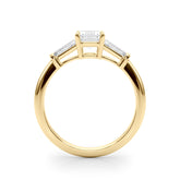 3 Stone Ring Emerald Center Taper Baquette Sides - TN85336